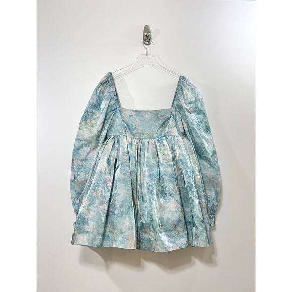 Selkie The Abbot Puff Mini Dress in Abbott Prairie Size Large - Picture 2 of 9